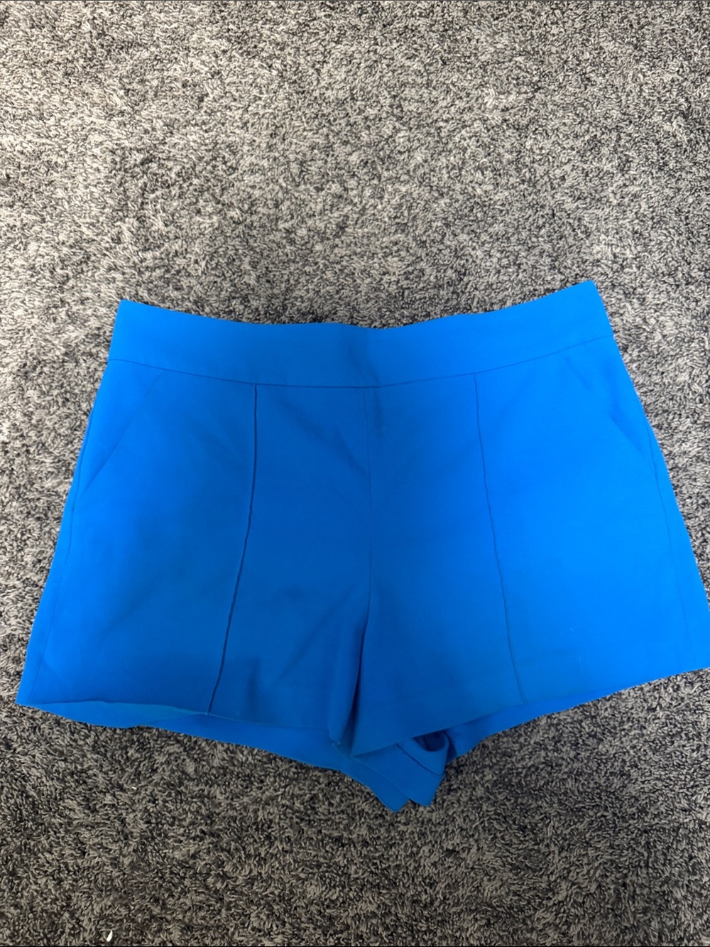 Alice + Olivia Cobalt Tailored High-Waist Shorts